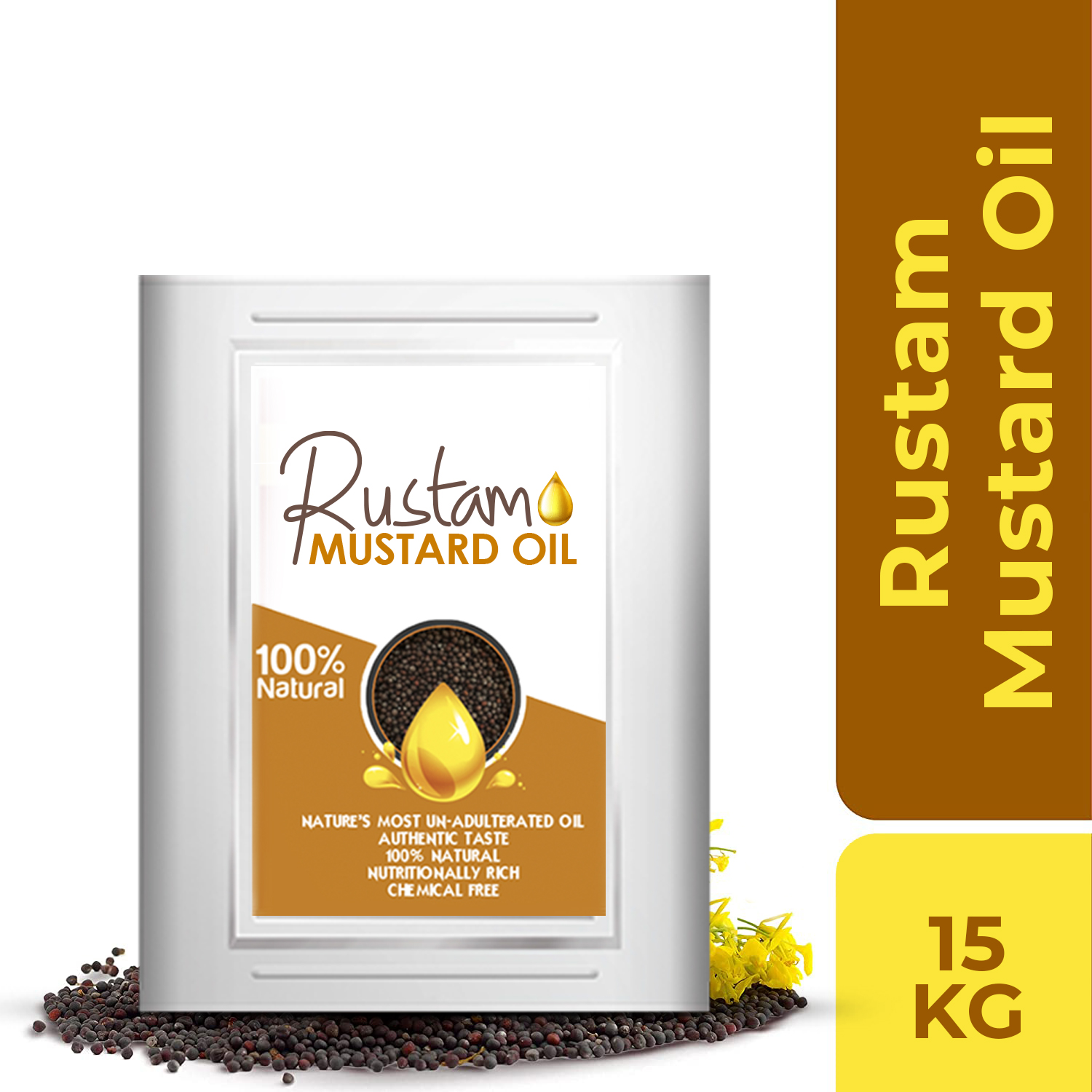 Shaukat Mustard Oil – 16 Litre Tin Cane | Pure Cold-Pressed Sarson Ka Tel for Bulk Use