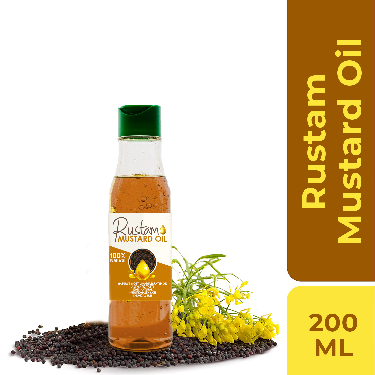 Shaukat Mustard Oil – 200g | Pure Cold-Pressed Sarson Ka Tel | Small Pack