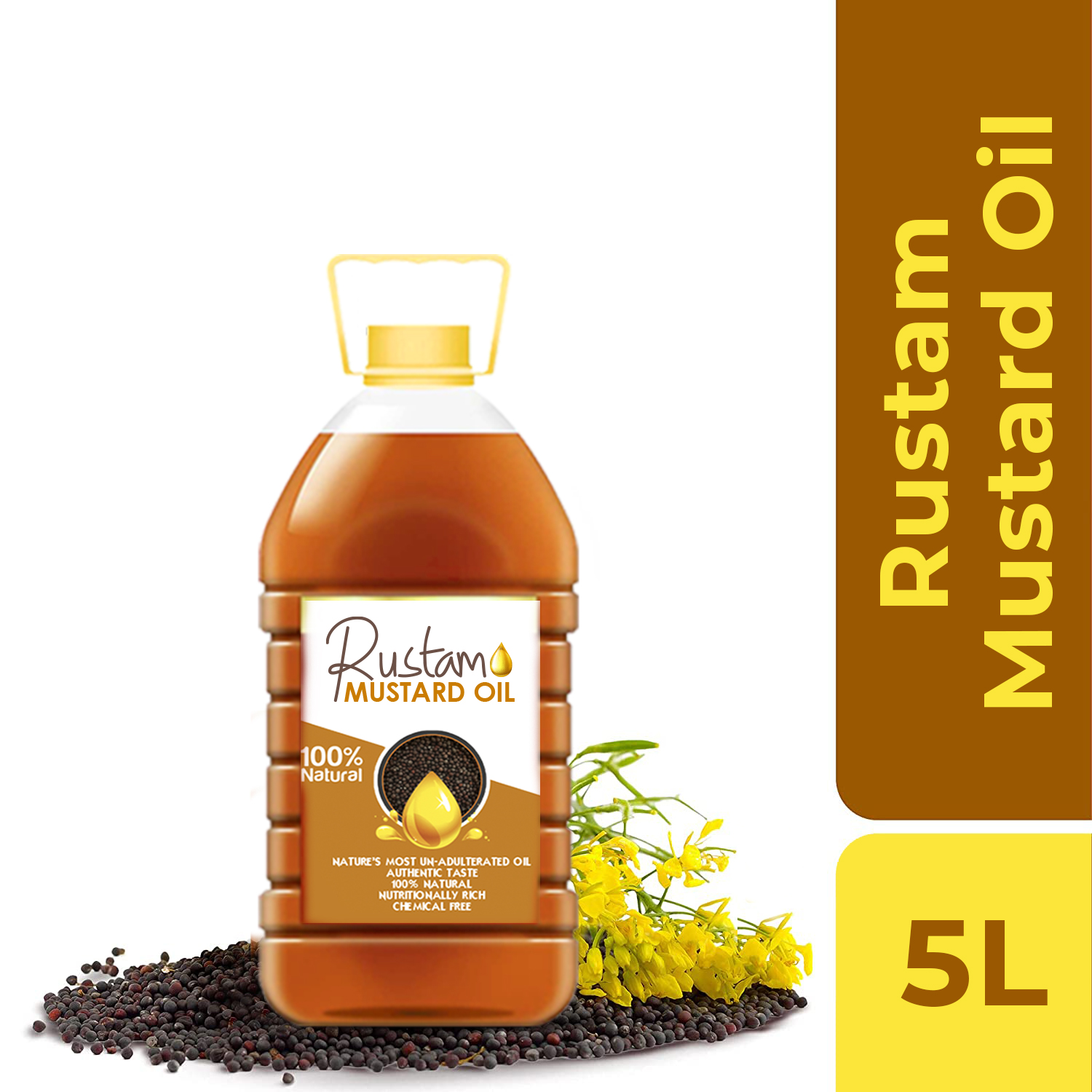 Shaukat Mustard Oil – 5 Litre | Pure Cold-Pressed Sarson Ka Tel for Cooking & Pickling