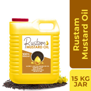 Shaukat Mustard Oil – 15 KG Jar (Tapka) | Cold-Pressed Sarson Ka Tel for Bulk Use